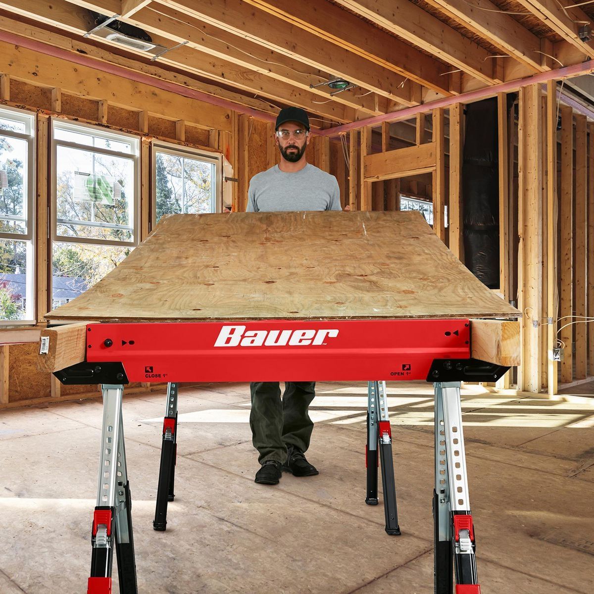 32 in. Steel Adjustable Sawhorse, 1300 lb. Capacity A1982