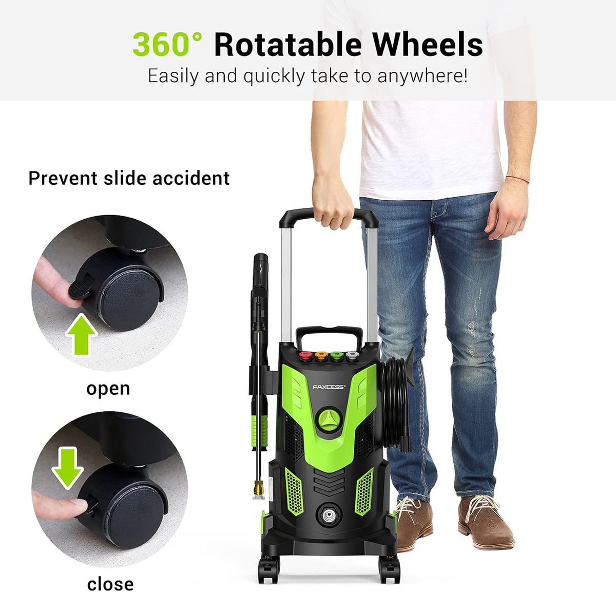 3000PSI 2.5GPM Portable Electric Pressure Washer with 4 Nozzles Foam Cannon O979826