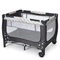 Pack and Play Foldable Baby Playard with Bassinet Travel Baby Crib Gray R5097