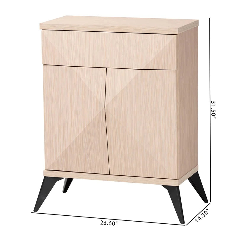 Light Brown and Black Wood 2-Door Sideboard Buffet O431712