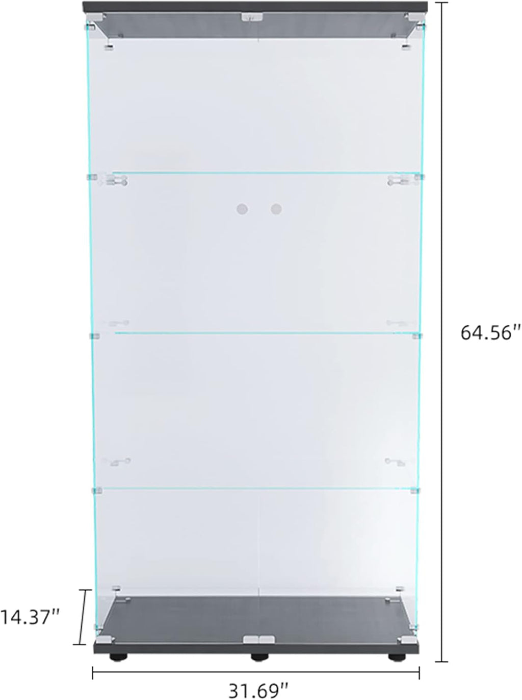 Black Two Door Glass Display Cabinet with 4 Shelves V68043
