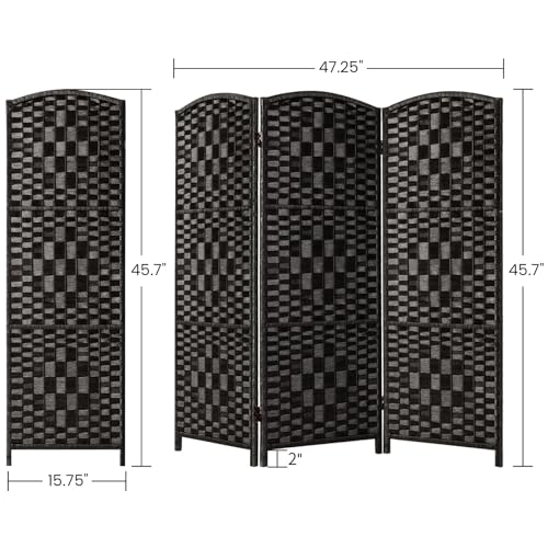 3 Panel Dark Mocha Folding Privacy Screen W113392