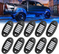 RGB LED Rock Lights, 150 LEDs Multicolor Waterproof Music Lighting Kit (10 Pods) A435