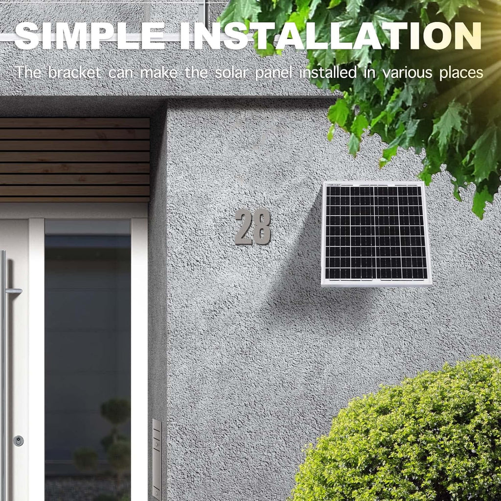 20 Watt 12V Solar Panel Kit with Adjustable Tilt Mount Brackets and 5A PWM Solar Charge Controller J21289