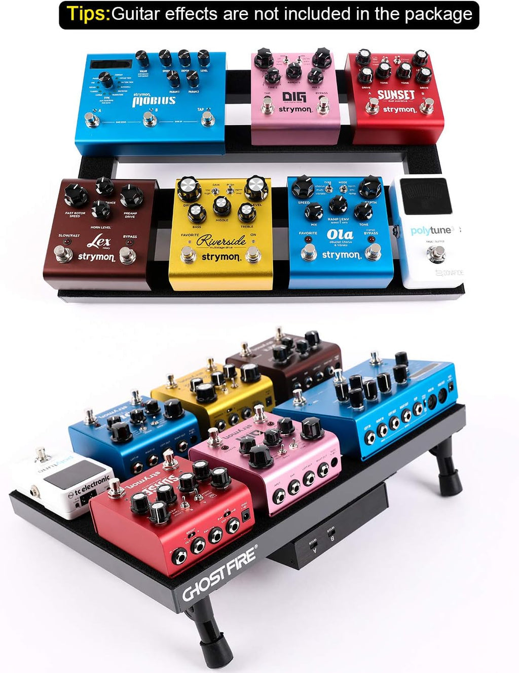 Aluminum Alloy Guitar Pedal Board with Carry Case O201