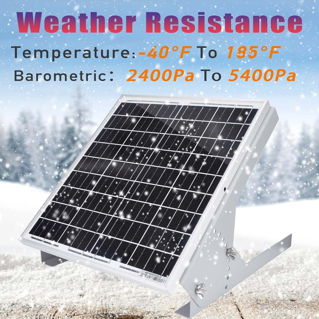 20 Watt 12V Solar Panel Kit with Adjustable Tilt Mount Brackets and 5A PWM Solar Charge Controller J21289