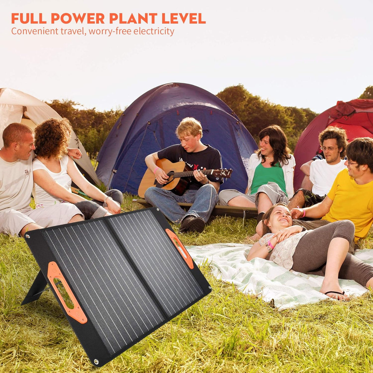 100W Portable Foldable Solar Panel with USB QC 3.0 Type C DC18V L896