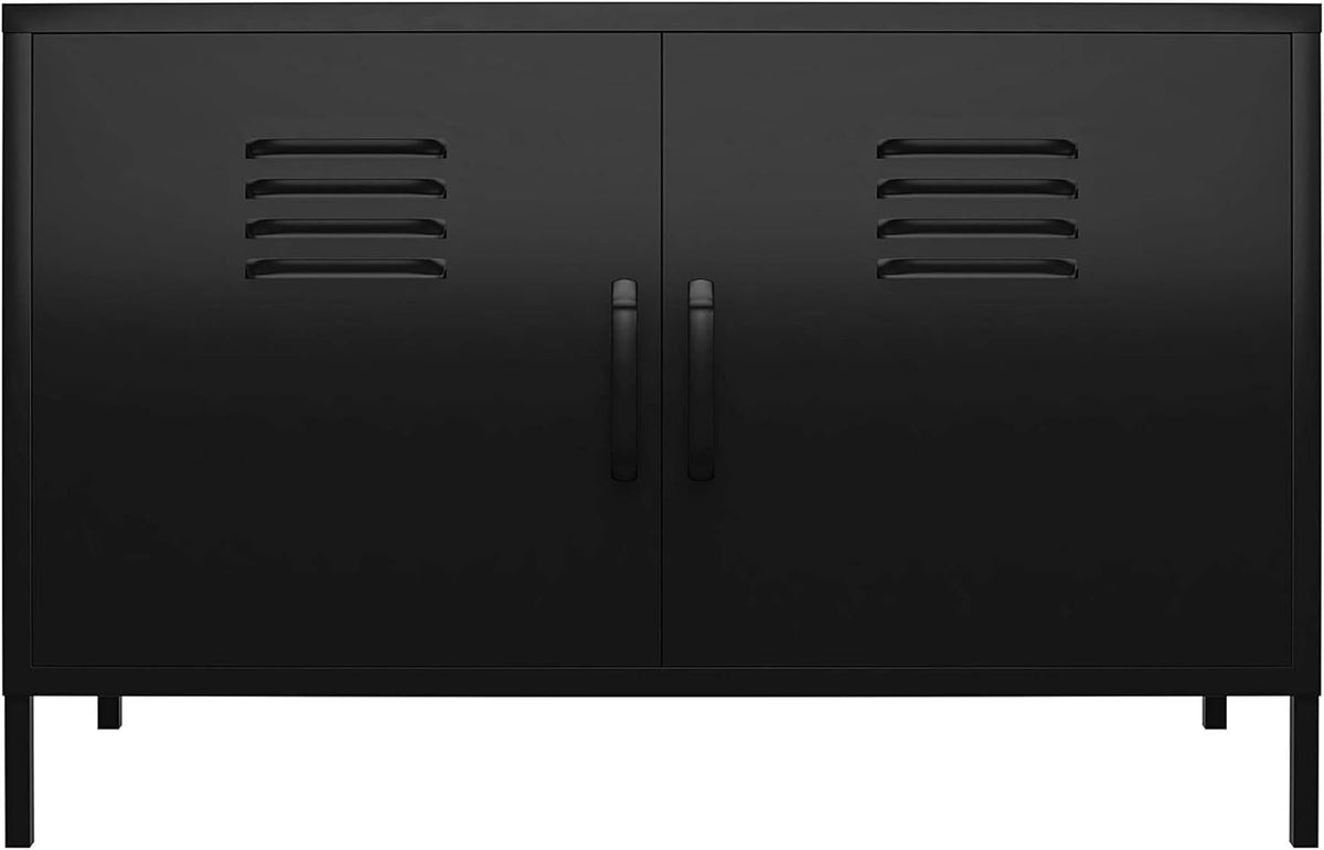 White 2 Door Metal Accent Cabinet Z2262