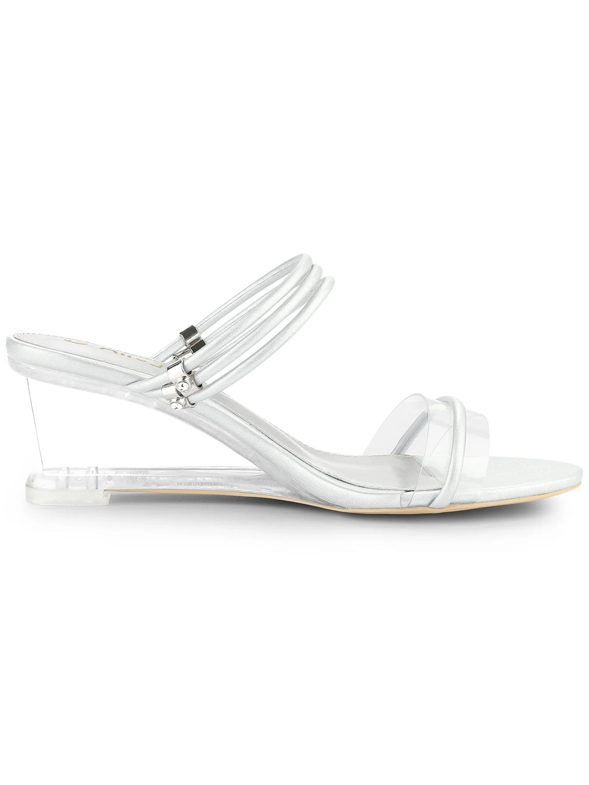 Clear Glass Heel Wedge Sandals K4466