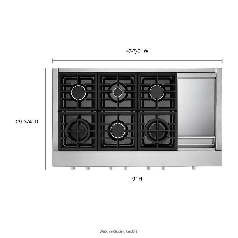 Gas Commercial Cooktop with 6-Burners in Stainless Steel H81695
