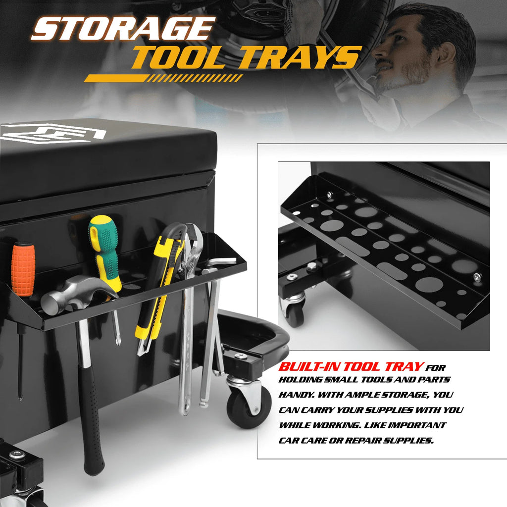 Red 3-Drawer Rolling Tool Box with Tool Tray V2250