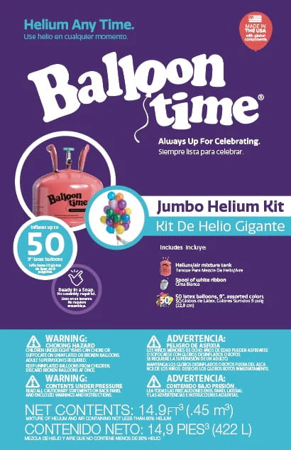 12in Jumbo Helium Tank Kit with Latex Balloons M203
