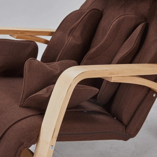 Brown Cotton Fabric Rocking Chair V57909