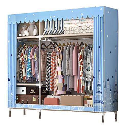 Canvas Wardrobe with Hanging Rail and Shelves R4902