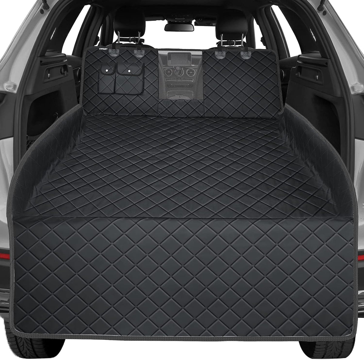 Dog Trunk Cargo Liner with Mesh Window and Storage Pockets N76989