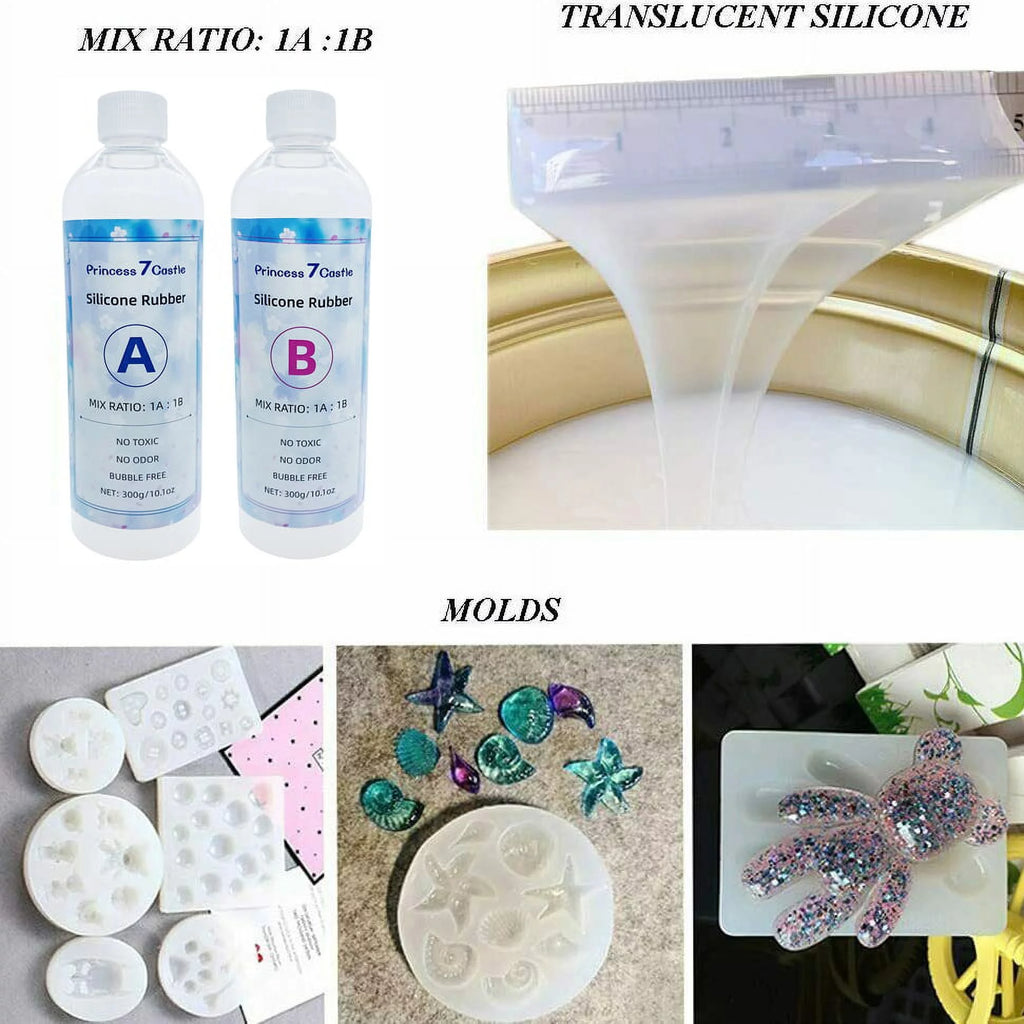 Translucent Clear Liquid Silicone Rubber Mold Making Kit 20.2oz H1247