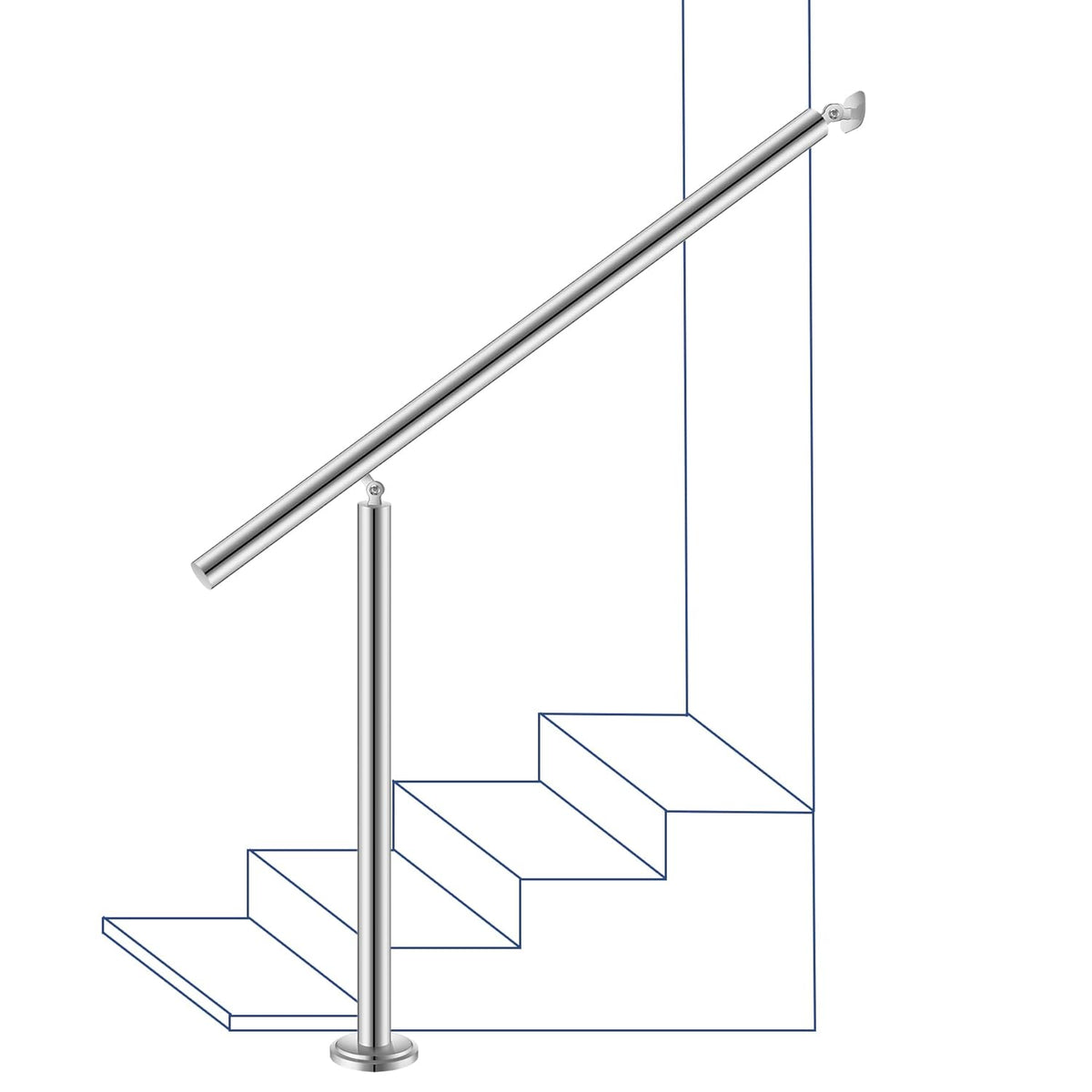 Brushed Stainless Steel Handrail H4873