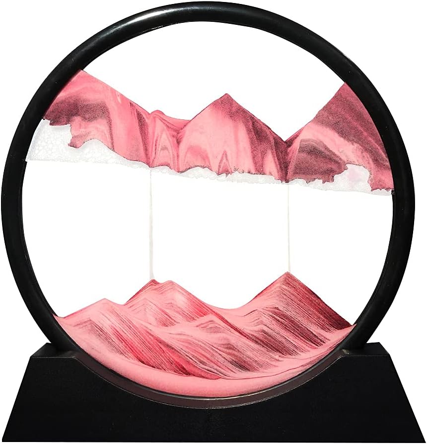 Moving Sand Art Picture Round Glass 3D Deep Sea 7 Inch Pack of 2 A287