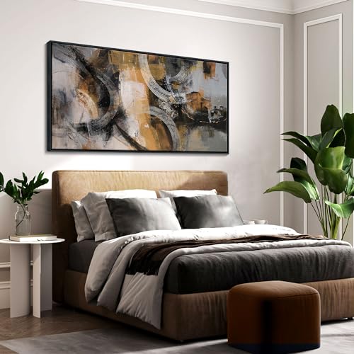 Orange Gray Yellow Abstract Canvas Wall Art 24×48IN H978792