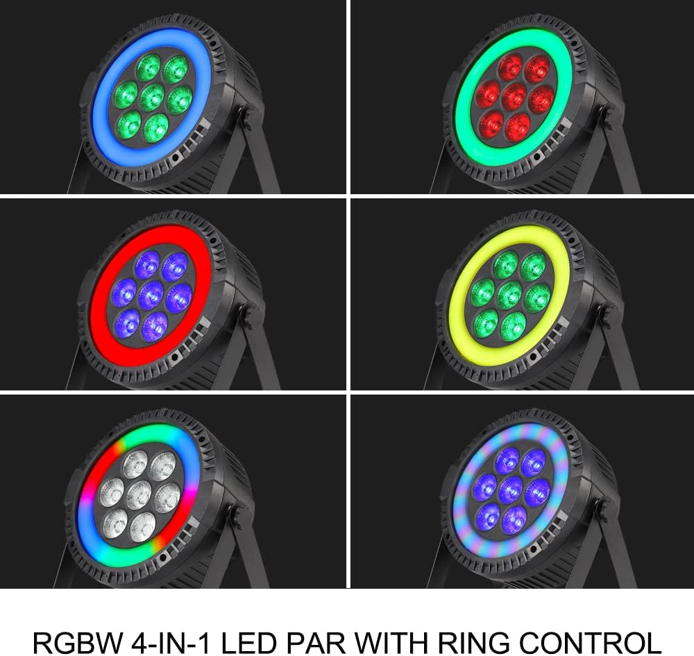 2 Packs 7 x 10W RGBW LED Par Light U934