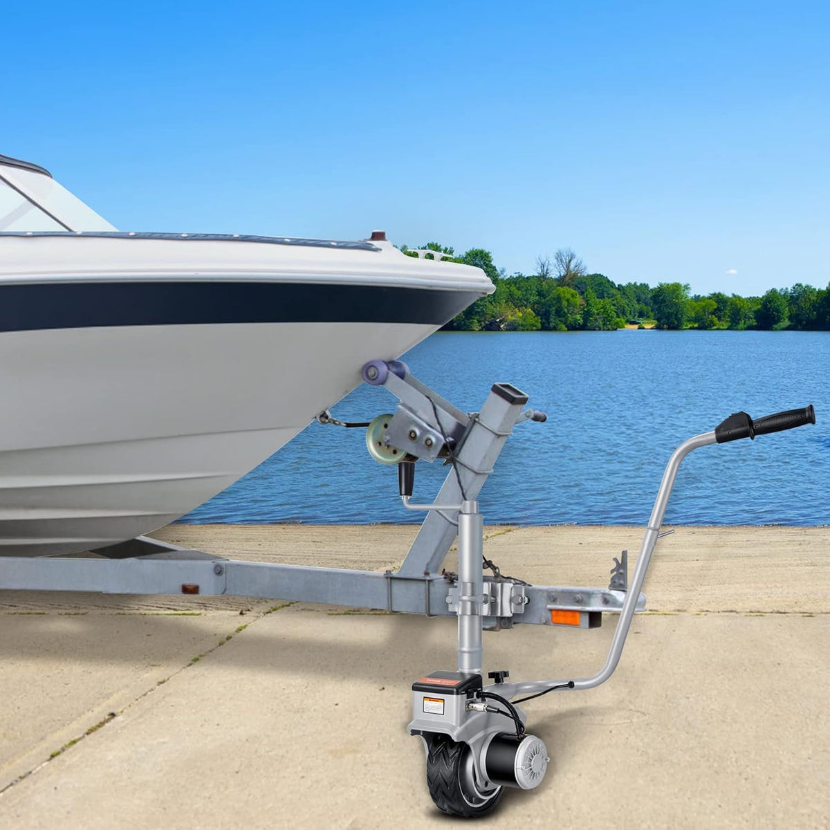 Electric Trailer Dolly, 5000lbs Towing Capacity, 350W 12V Trailer Jockey Wheel with 8'' Rubber Tire L73950