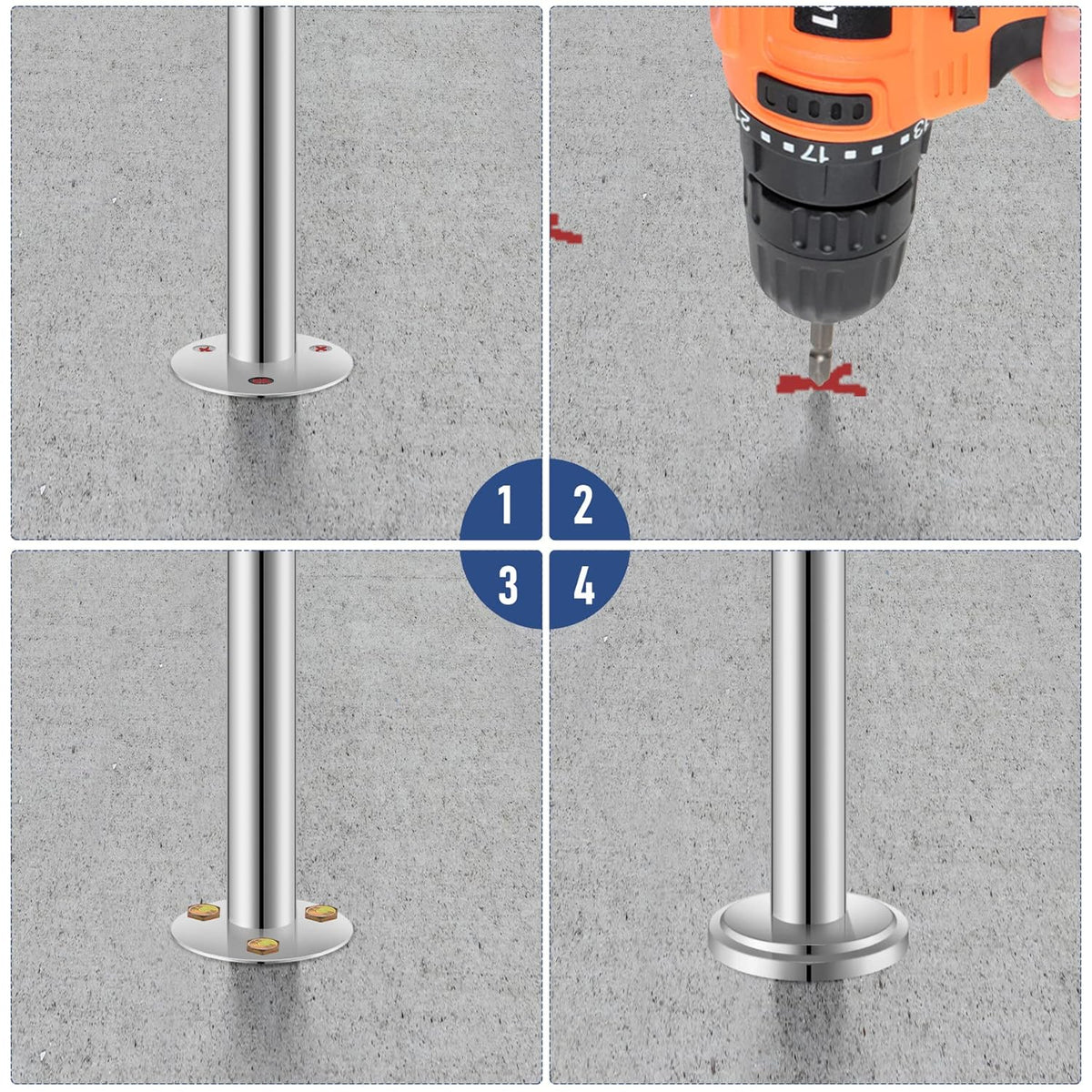Brushed Stainless Steel Handrail H4873