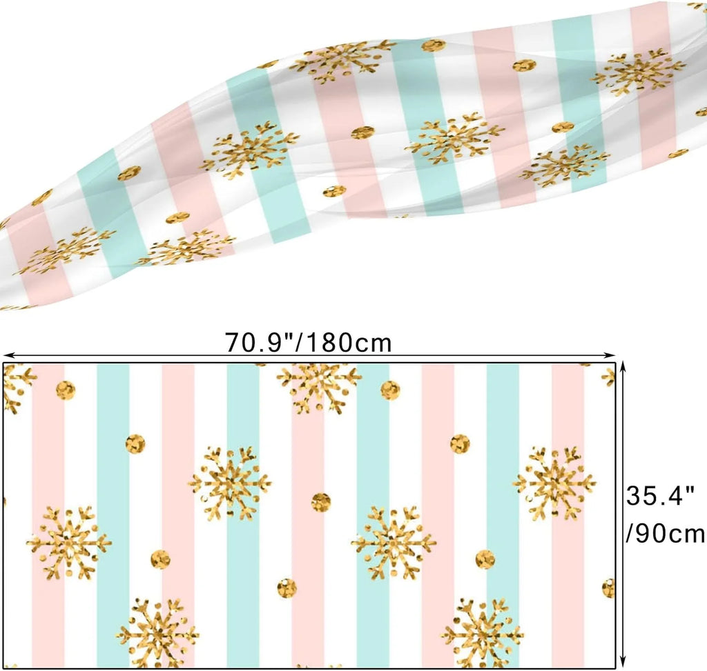 Gold Snowflake Long Silk Neck Scarf Lightweight Shawl Wrap Scarves W219