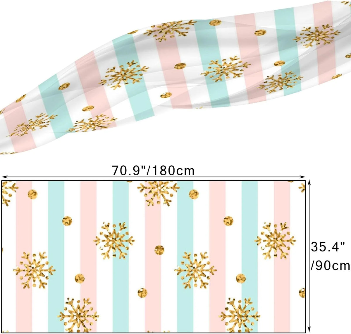 Gold Snowflake Long Silk Neck Scarf Lightweight Shawl Wrap Scarves W219