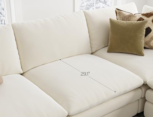 L Shaped Sectional Couch with Ottoman 4 Seats Sofa T2457