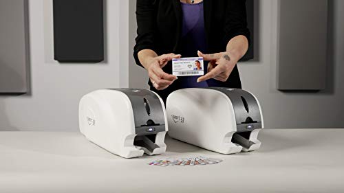 ID Card Printer Bundle with USB Camera, Color Ribbon, and PVC Cards L96541