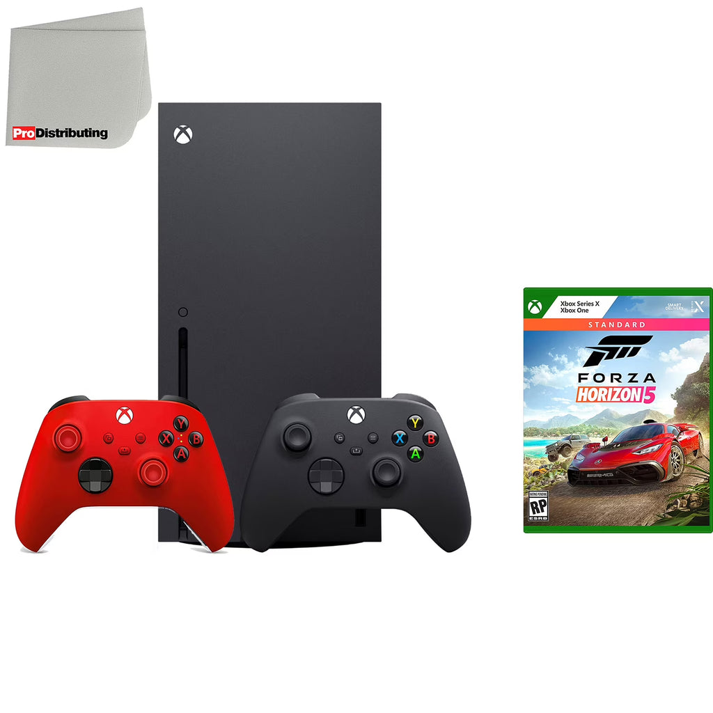 Xbox Series X 1TB Video Game Console with Extra Wireless Controller - Pulse Red - Forza Horizon 5 Standard Edition and Microfiber Cleaning Cloth L167993