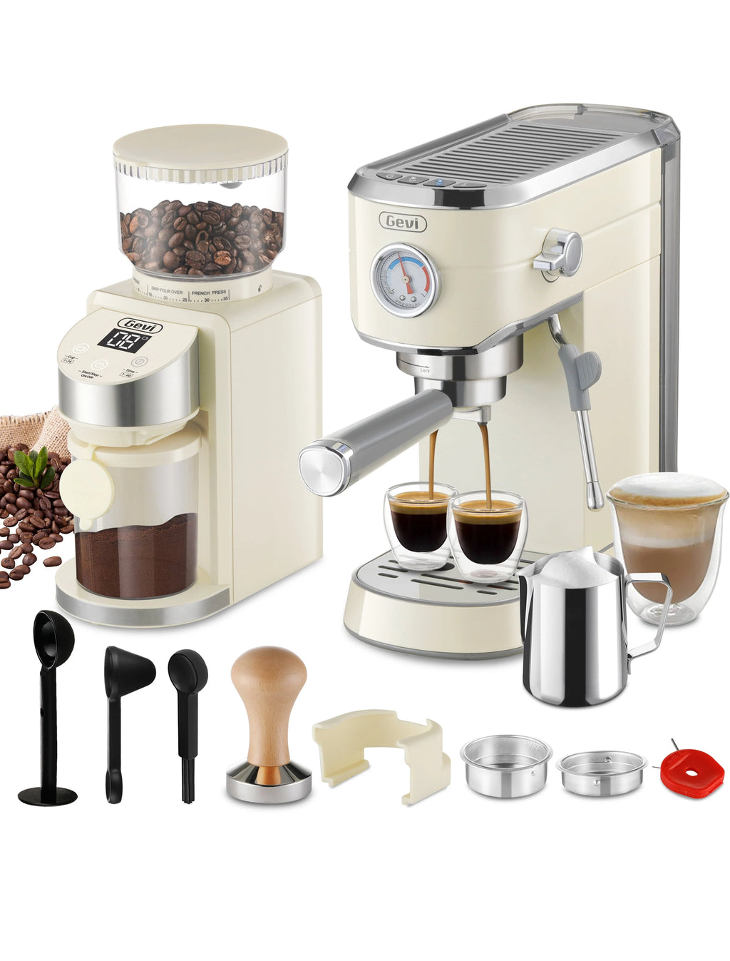 20 Bar Espresso Machine with Burr Coffee Grinder G124561