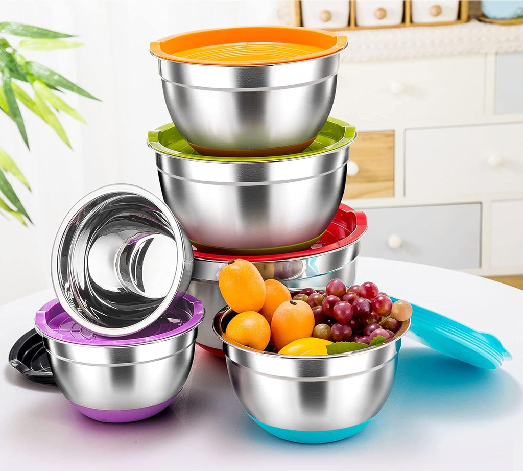 Stainless Steel Mixing Bowls with Lids, Set of 6 W83834