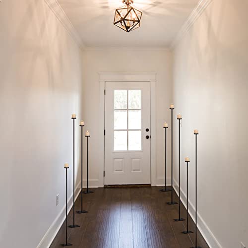Black Metal Floor Candelabra Holder for 9 Arm Candlesticks S8679