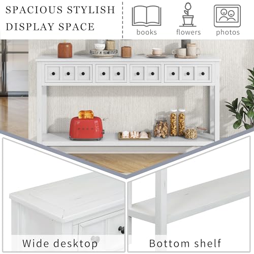 Sideboard Console Table with 2 Drawers and Bottom Shelf N5608