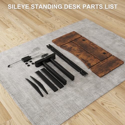 Rustic Brown Electric Standing Desk 55x30 Inch T44837
