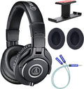 Studio Monitor Headphones with Headphone Hook, Y Splitter Cable, and 2-Pack of Replacement Earpads C1216