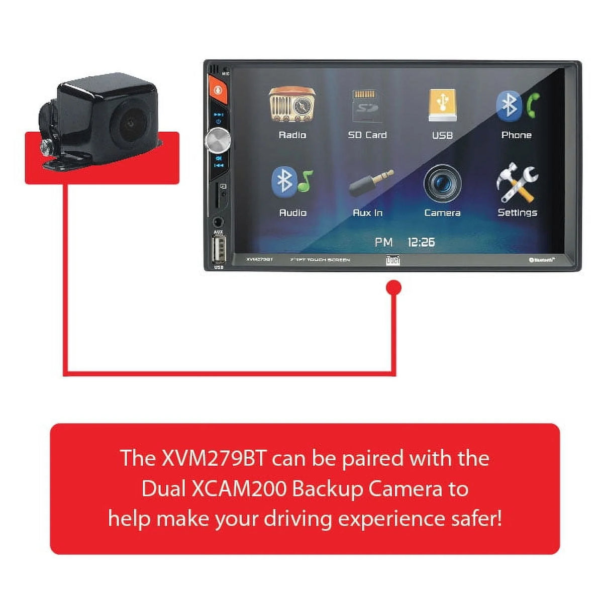 7 inch Double DIN Car Stereo with LED Touch Screen J16281