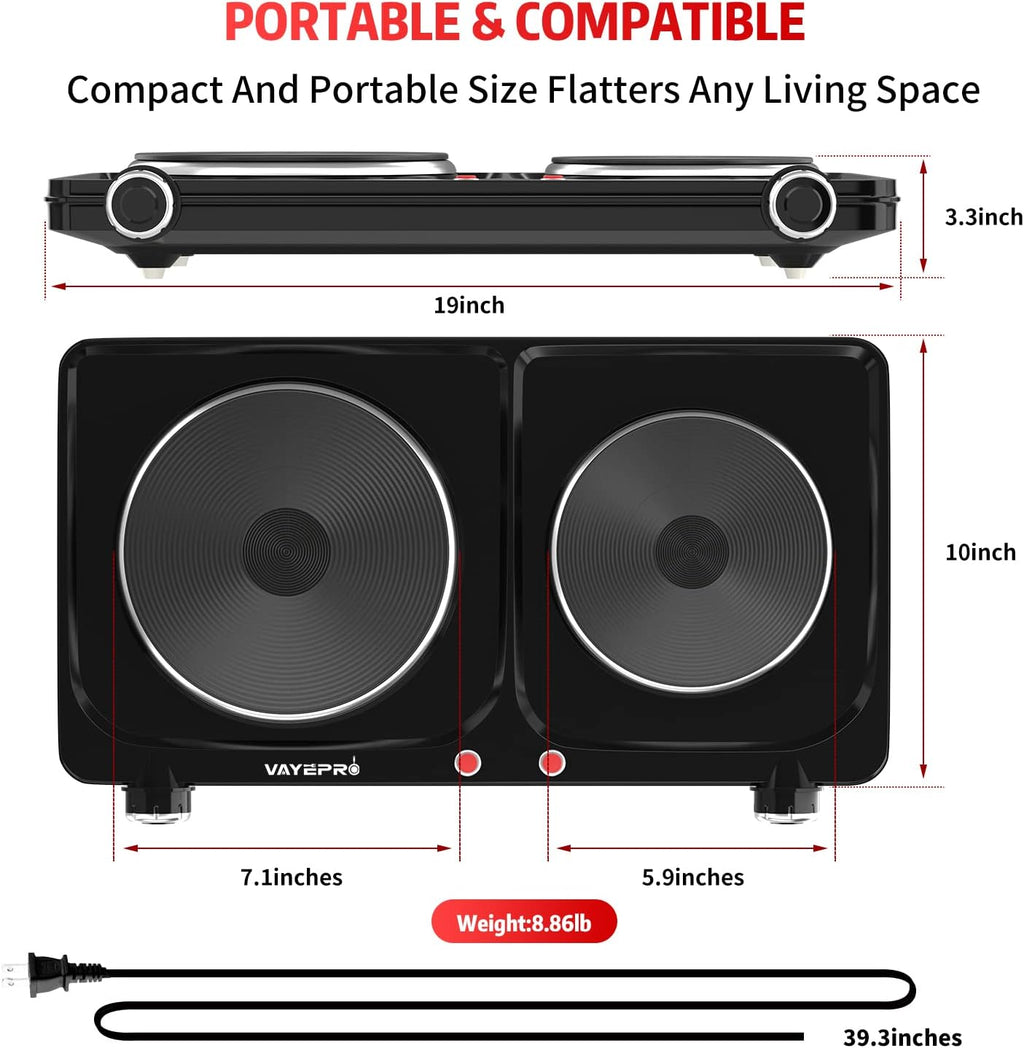 1800W Portable Double Electric Hot Plate T753