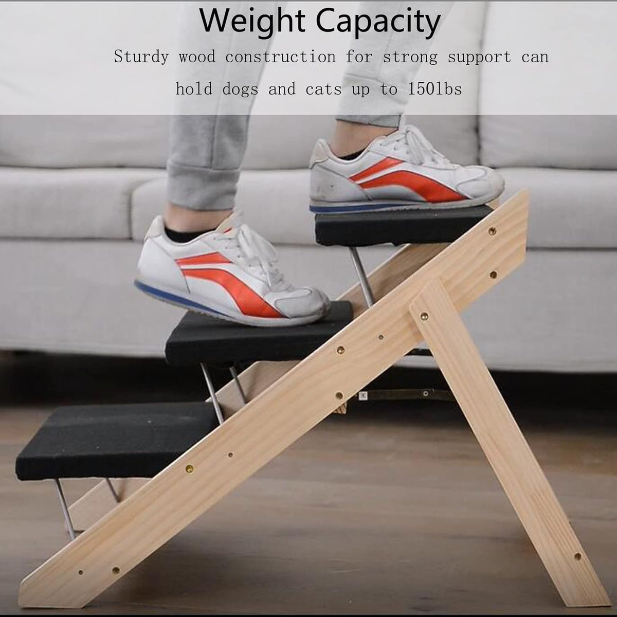 Foldable Wood Pet Stairs and Ramp A488906
