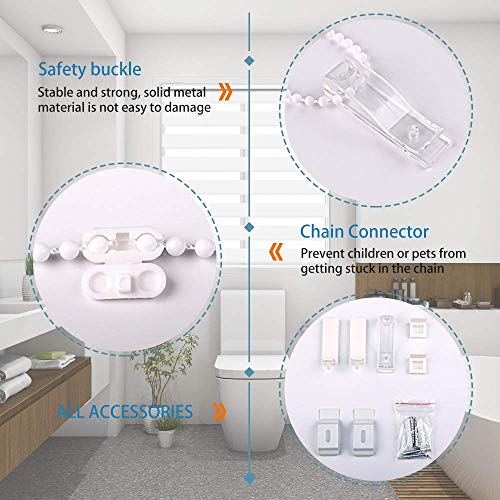 White 35.4" W x 90" H Dual Roller Zebra Blinds L486