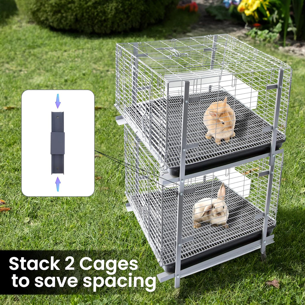 24-inch Rabbit Cage with Tray W313