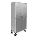 Solid Steel Rolling Lockable Metal Storage Cabinet with Adjustable Shelves, 36" W x 18" D x 72" H, Granite O771560