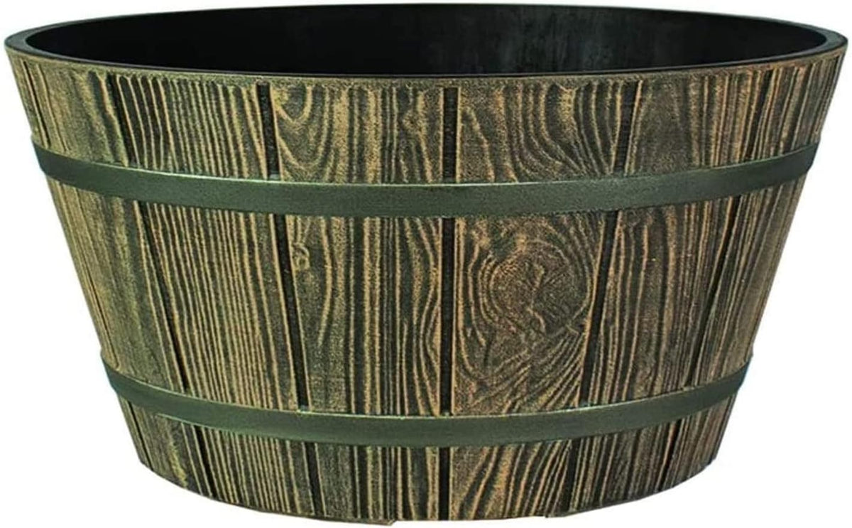 16 Inch Whiskey Barrel Planter in Aged Oak Color N334