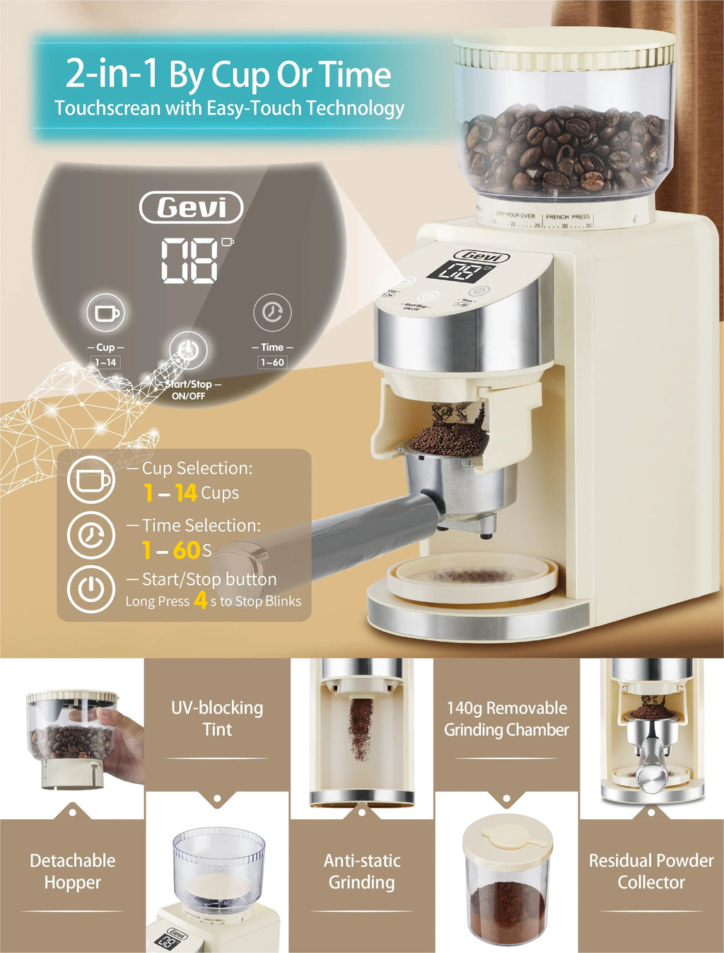 20 Bar Espresso Machine with Burr Coffee Grinder G124561