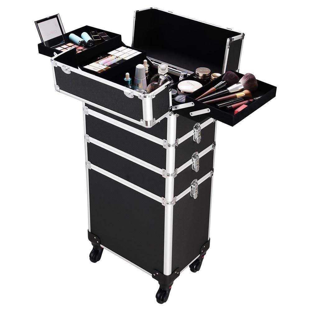 Black Aluminum Rolling Makeup Train Case H403922