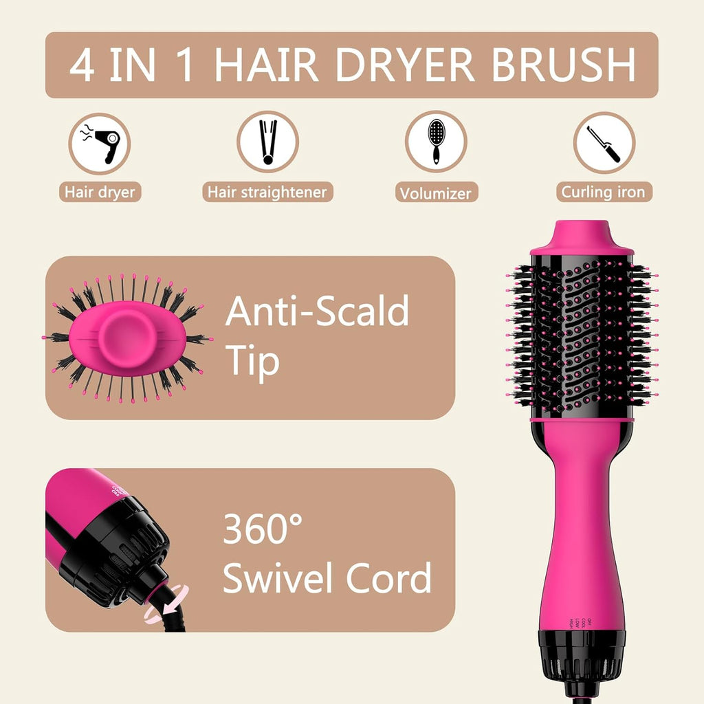 4 in 1 Hot Air Brush with Ceramic Titanium Barrel D46459