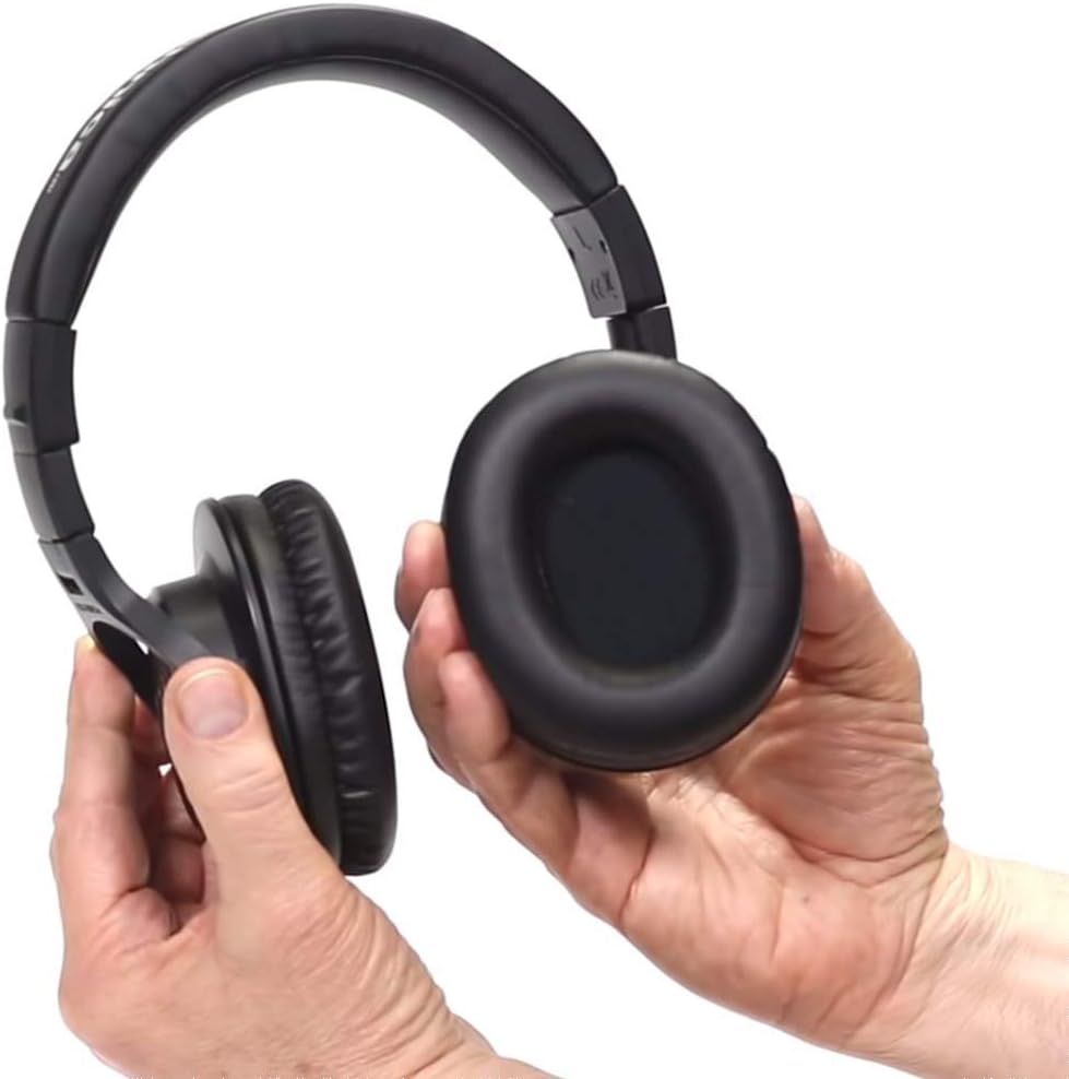 Studio Monitor Headphones with Headphone Hook, Y Splitter Cable, and 2-Pack of Replacement Earpads C1216
