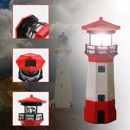 Rotating LED Solar Lighthouse P595