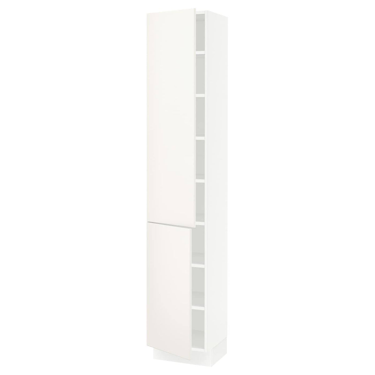 White 15x15x80 High Cabinet with shelves and 2 Doors R104917